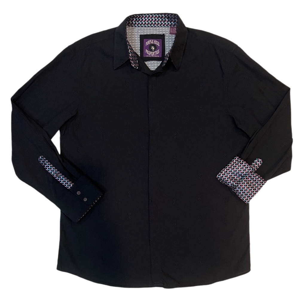 Purple Haze Properties by Rock Roll n Soul Embroidered Button Down Shirt 2XL